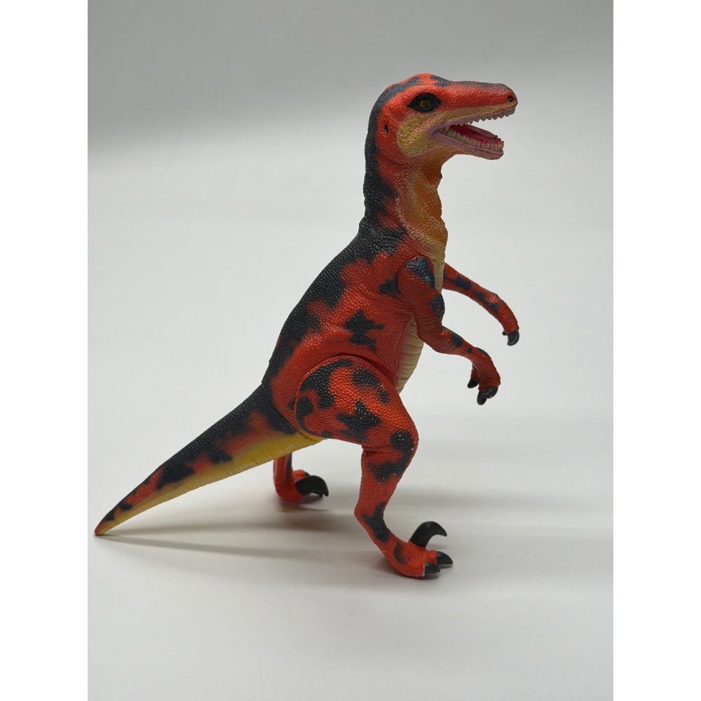 Vintage‎ 1992 MT China Velociraptor Dinosaur Action Figure Red Black 12 Inch - Picture 2 of 8